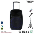 15 polegadas PA ao ar livre DJ Speaker com luz LED azul